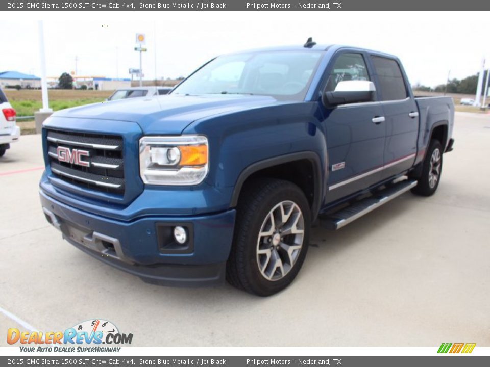 Stone Blue Metallic 2015 GMC Sierra 1500 SLT Crew Cab 4x4 Photo #4