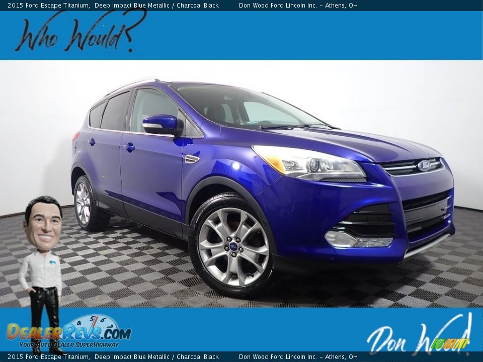 2015 Ford Escape Titanium Deep Impact Blue Metallic / Charcoal Black Photo #1