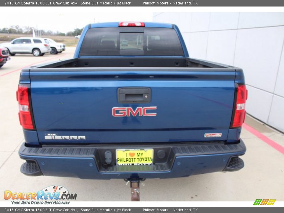 2015 GMC Sierra 1500 SLT Crew Cab 4x4 Stone Blue Metallic / Jet Black Photo #7