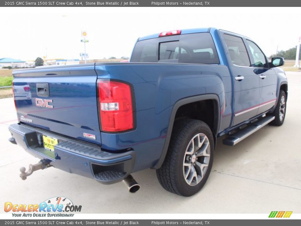 2015 GMC Sierra 1500 SLT Crew Cab 4x4 Stone Blue Metallic / Jet Black Photo #8