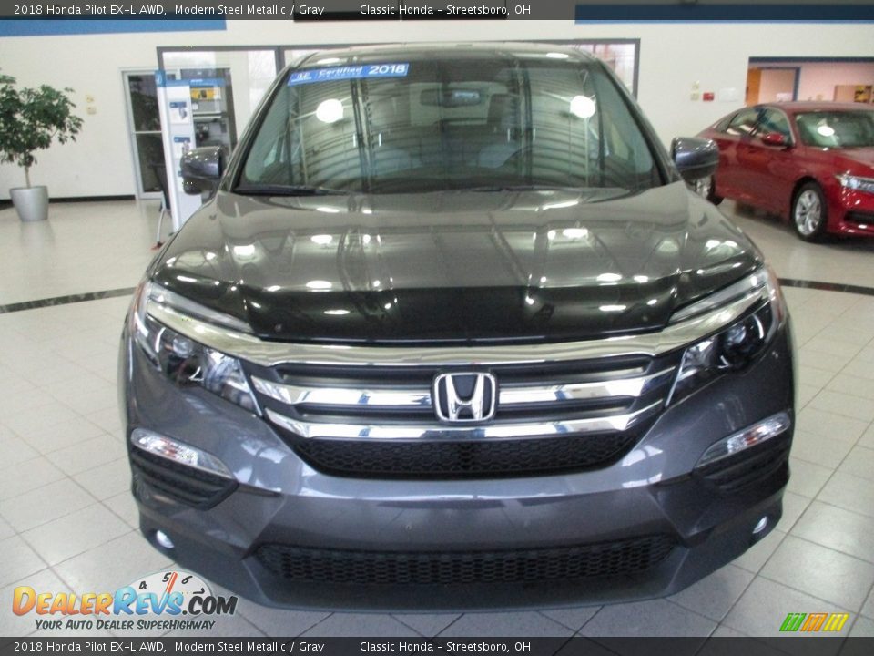 2018 Honda Pilot EX-L AWD Modern Steel Metallic / Gray Photo #2