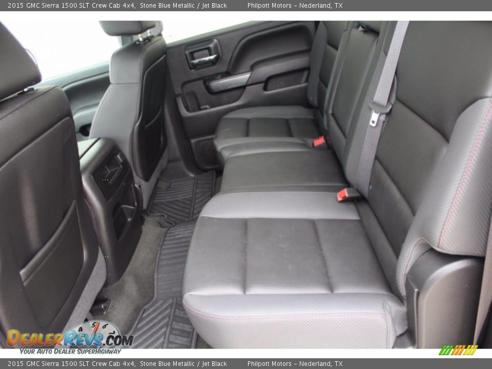 Rear Seat of 2015 GMC Sierra 1500 SLT Crew Cab 4x4 Photo #19