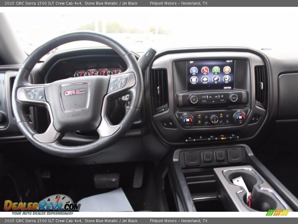 Dashboard of 2015 GMC Sierra 1500 SLT Crew Cab 4x4 Photo #20