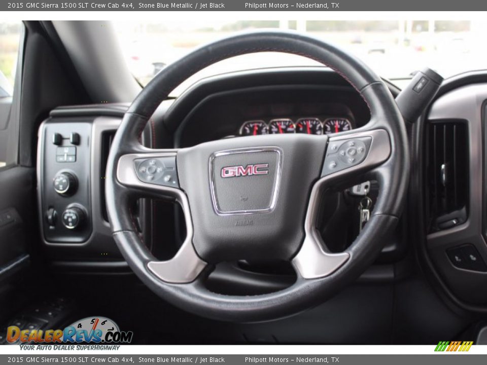 2015 GMC Sierra 1500 SLT Crew Cab 4x4 Steering Wheel Photo #21