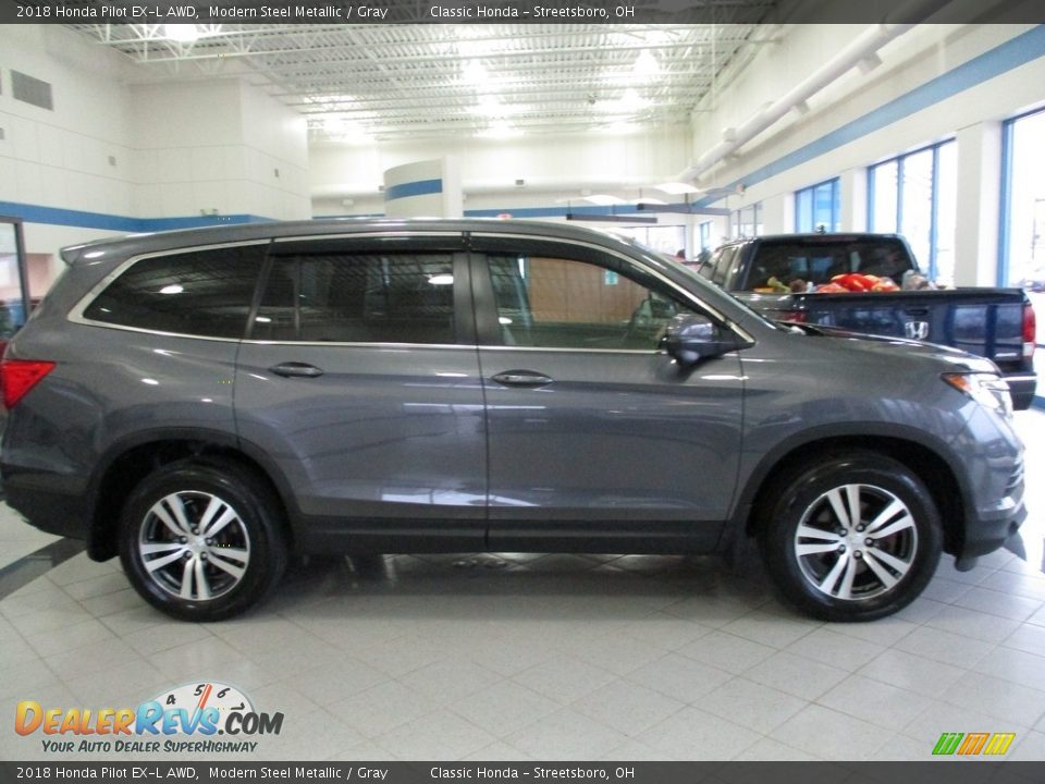 2018 Honda Pilot EX-L AWD Modern Steel Metallic / Gray Photo #4