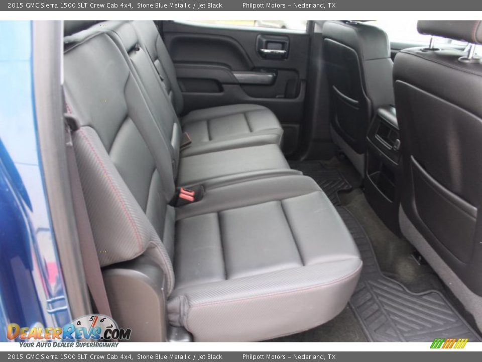 Rear Seat of 2015 GMC Sierra 1500 SLT Crew Cab 4x4 Photo #24
