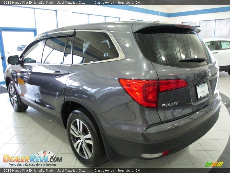 2018 Honda Pilot EX-L AWD Modern Steel Metallic / Gray Photo #9