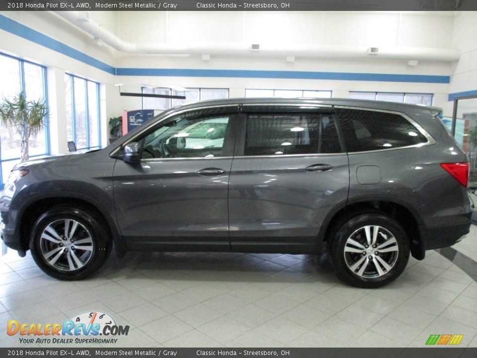 2018 Honda Pilot EX-L AWD Modern Steel Metallic / Gray Photo #10