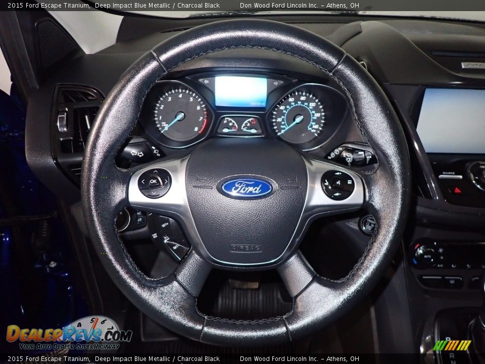2015 Ford Escape Titanium Deep Impact Blue Metallic / Charcoal Black Photo #30