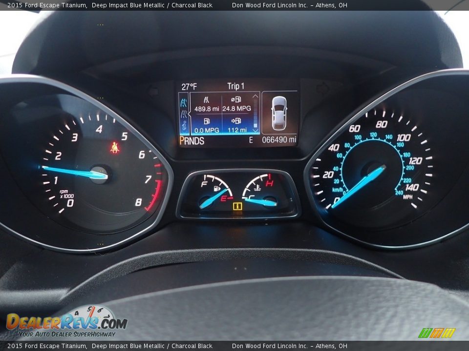 2015 Ford Escape Titanium Deep Impact Blue Metallic / Charcoal Black Photo #31