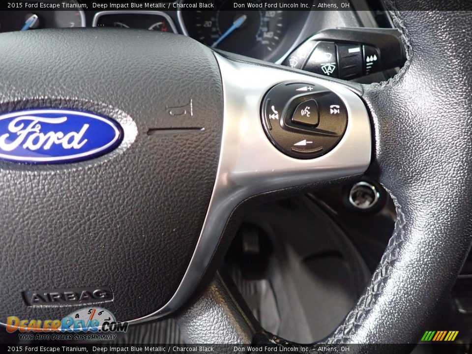 2015 Ford Escape Titanium Deep Impact Blue Metallic / Charcoal Black Photo #33