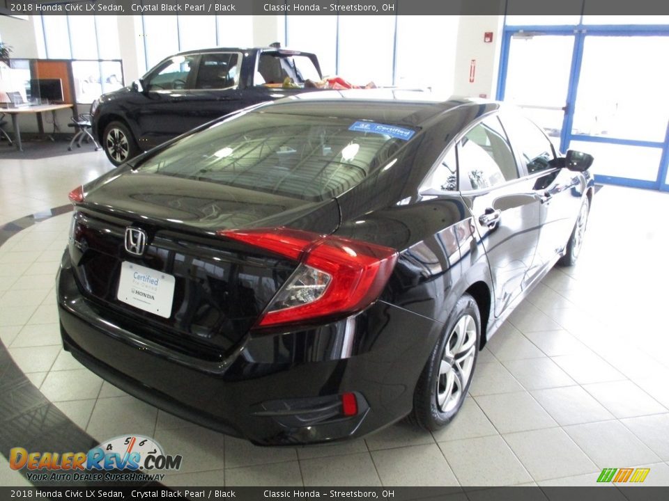 2018 Honda Civic LX Sedan Crystal Black Pearl / Black Photo #7
