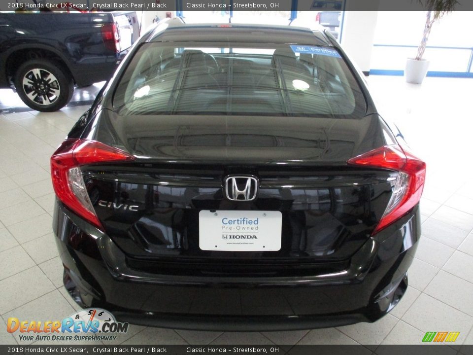 2018 Honda Civic LX Sedan Crystal Black Pearl / Black Photo #8
