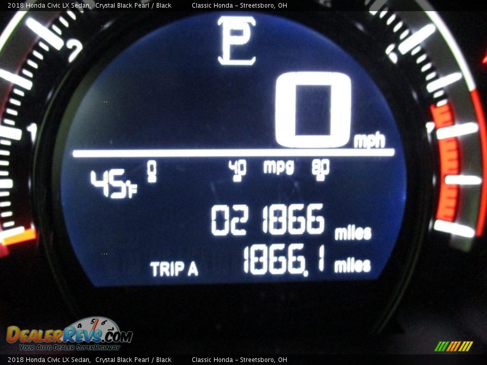 2018 Honda Civic LX Sedan Crystal Black Pearl / Black Photo #29