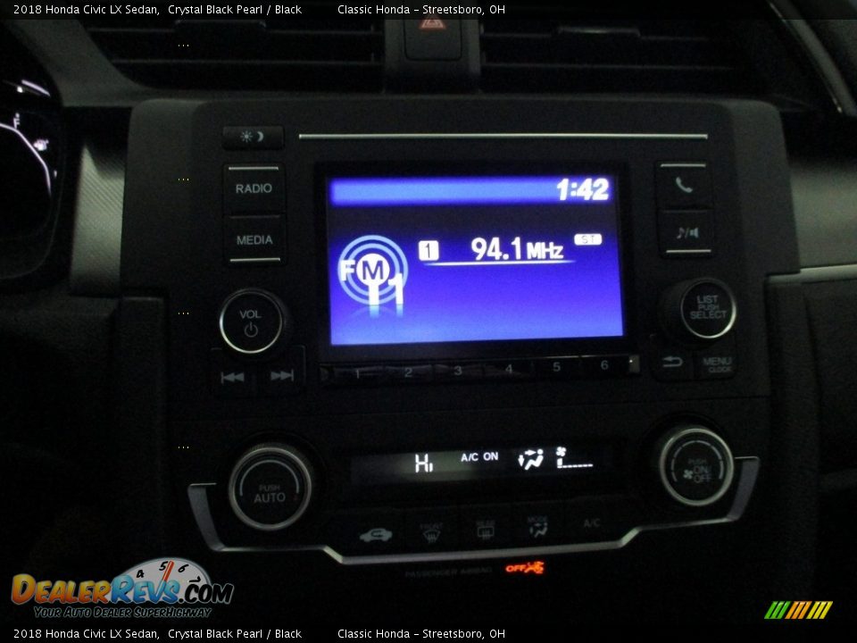 2018 Honda Civic LX Sedan Crystal Black Pearl / Black Photo #32