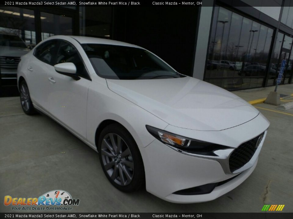 2021 Mazda Mazda3 Select Sedan AWD Snowflake White Pearl Mica / Black Photo #3
