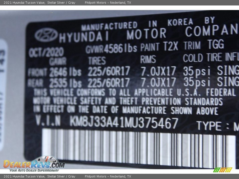 2021 Hyundai Tucson Value Stellar Silver / Gray Photo #25