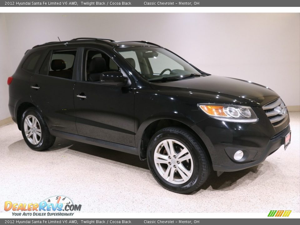 2012 Hyundai Santa Fe Limited V6 AWD Twilight Black / Cocoa Black Photo #1