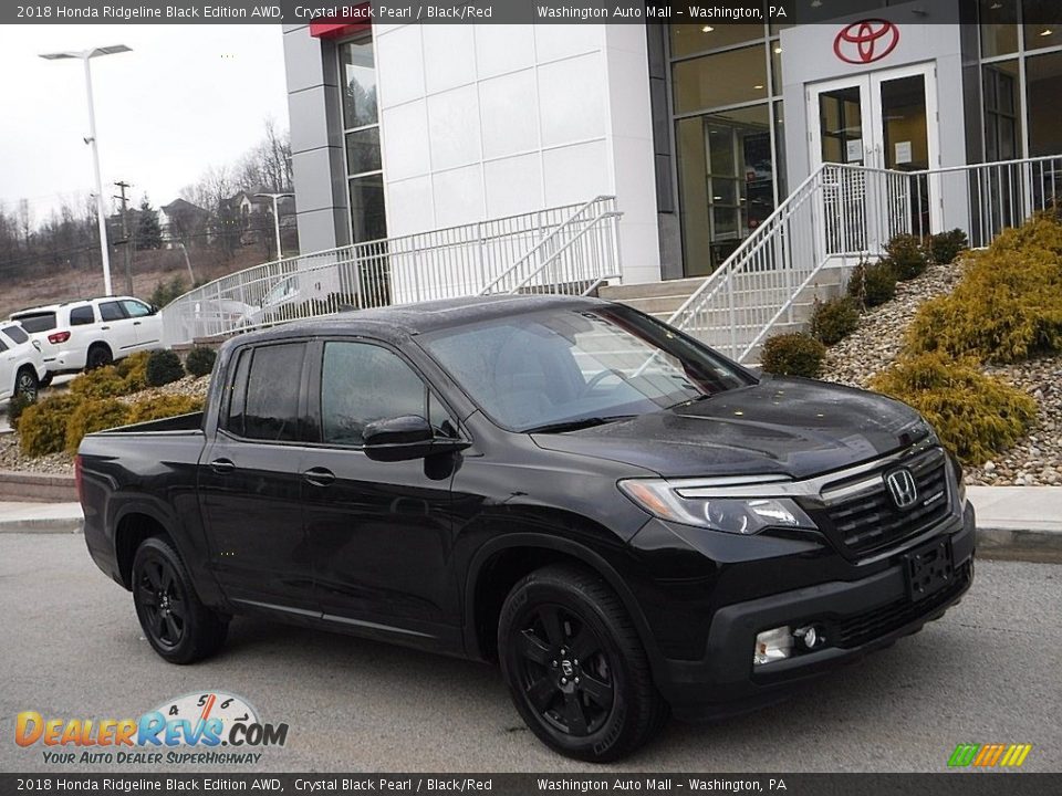 2018 Honda Ridgeline Black Edition AWD Crystal Black Pearl / Black/Red Photo #1