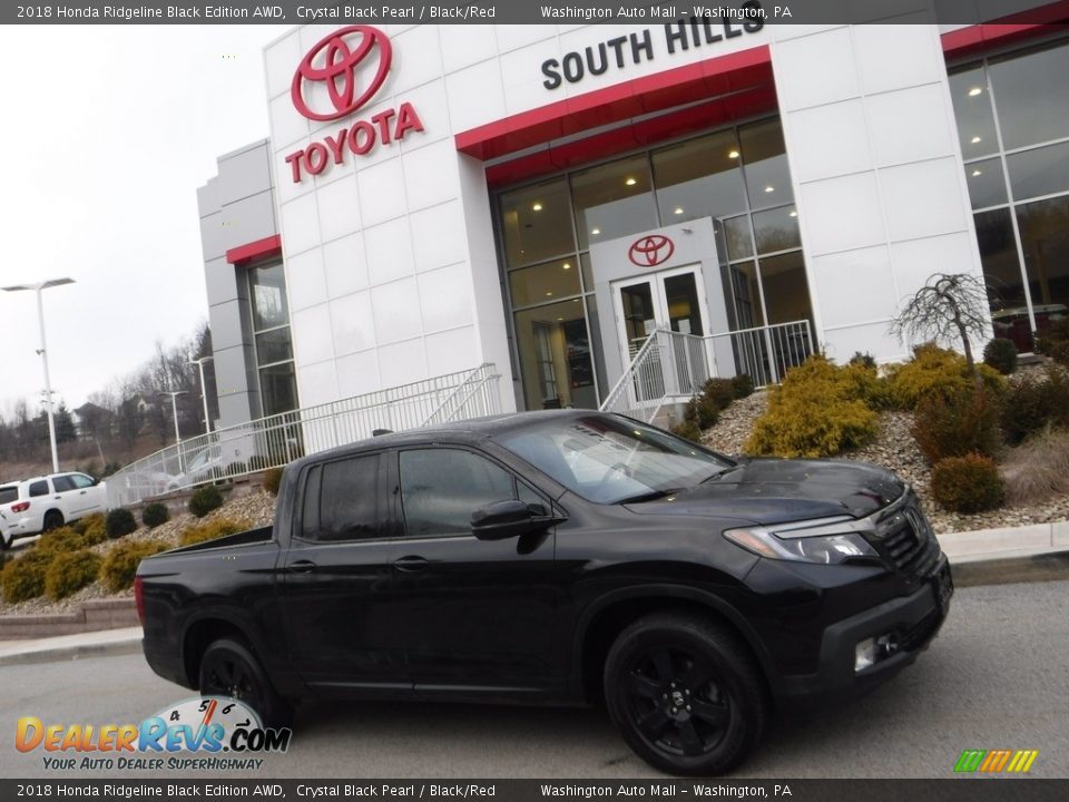 2018 Honda Ridgeline Black Edition AWD Crystal Black Pearl / Black/Red Photo #2