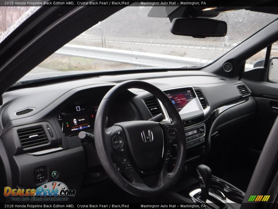 2018 Honda Ridgeline Black Edition AWD Crystal Black Pearl / Black/Red Photo #22