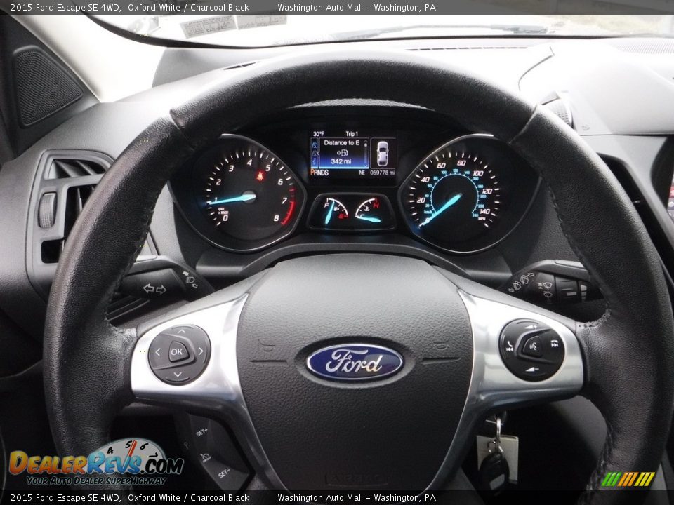 2015 Ford Escape SE 4WD Oxford White / Charcoal Black Photo #9