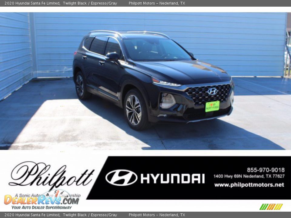 2020 Hyundai Santa Fe Limited Twilight Black / Espresso/Gray Photo #1