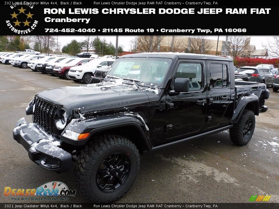 2021 Jeep Gladiator Willys 4x4 Black / Black Photo #1