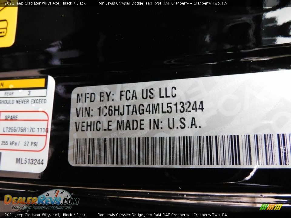 2021 Jeep Gladiator Willys 4x4 Black / Black Photo #19