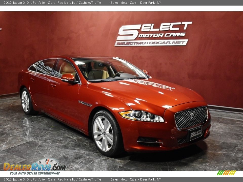 2012 Jaguar XJ XJL Portfolio Claret Red Metallic / Cashew/Truffle Photo #3