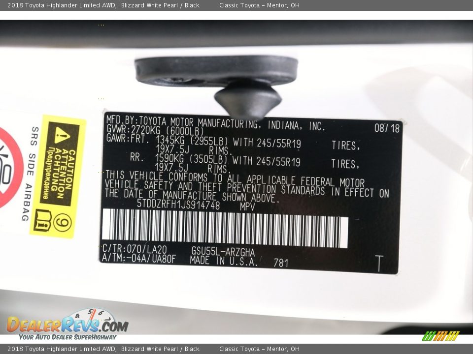 2018 Toyota Highlander Limited AWD Blizzard White Pearl / Black Photo #26