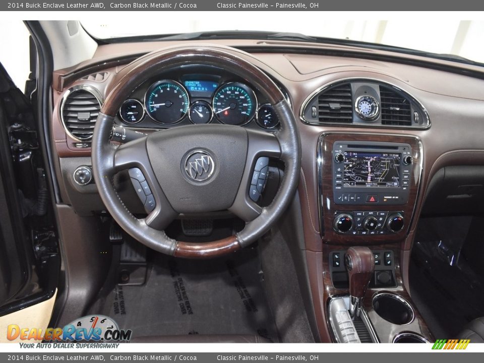 2014 Buick Enclave Leather AWD Carbon Black Metallic / Cocoa Photo #15