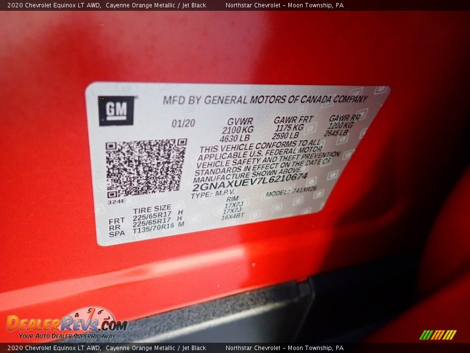 2020 Chevrolet Equinox LT AWD Cayenne Orange Metallic / Jet Black Photo #18