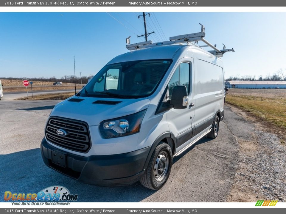 2015 Ford Transit Van 150 MR Regular Oxford White / Pewter Photo #8