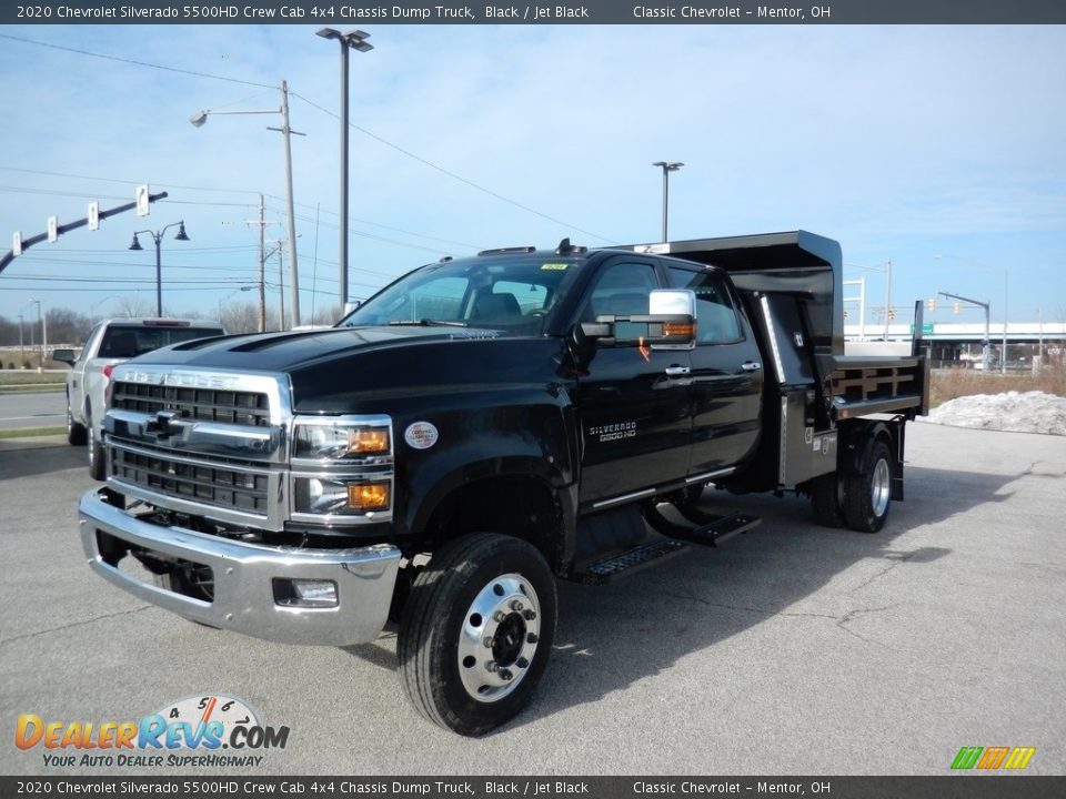 Black 2020 Chevrolet Silverado 5500HD Crew Cab 4x4 Chassis Dump Truck Photo #1