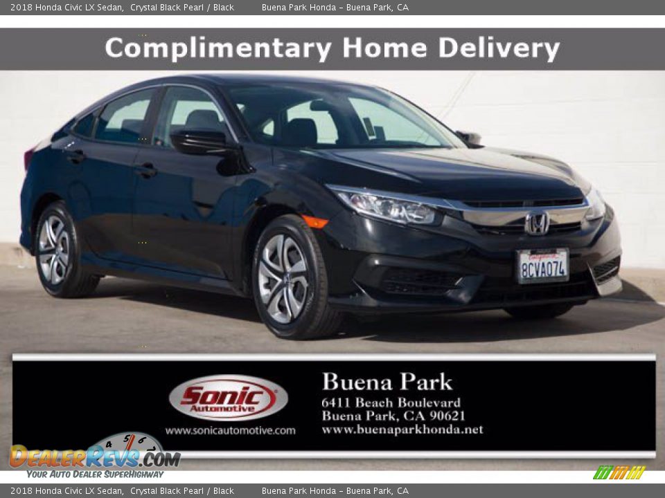 2018 Honda Civic LX Sedan Crystal Black Pearl / Black Photo #1