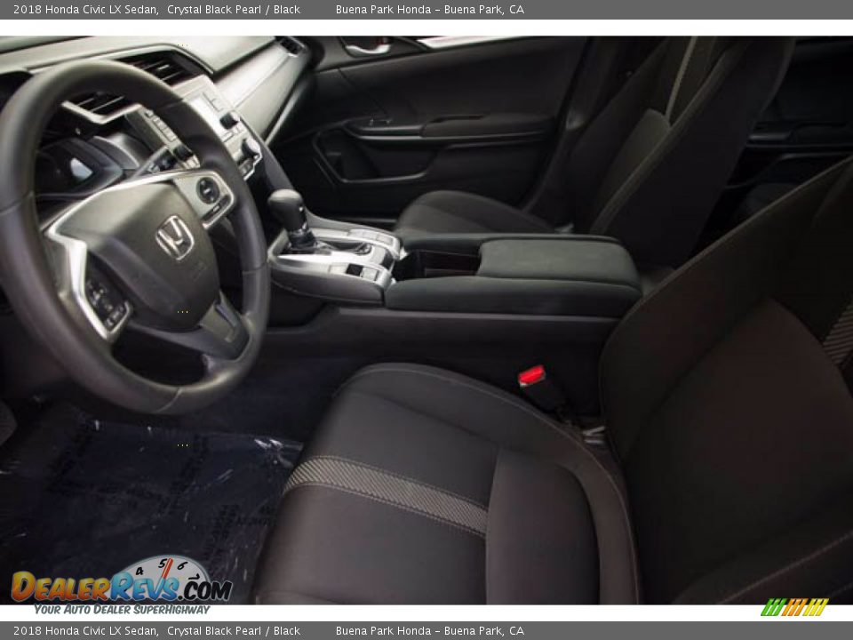 2018 Honda Civic LX Sedan Crystal Black Pearl / Black Photo #3