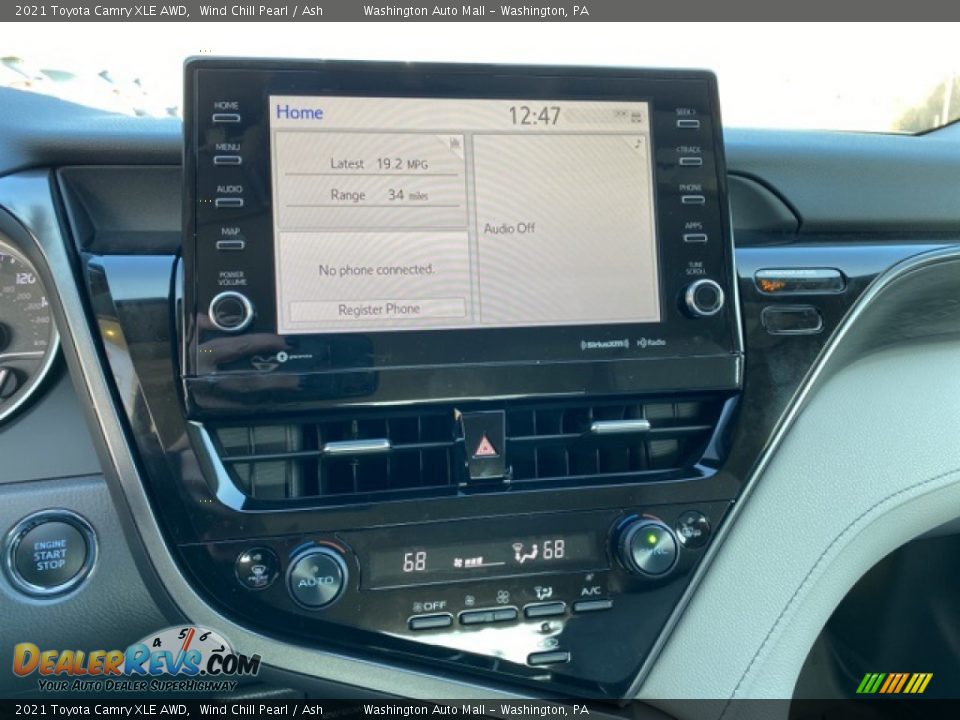 2021 Toyota Camry XLE AWD Wind Chill Pearl / Ash Photo #8