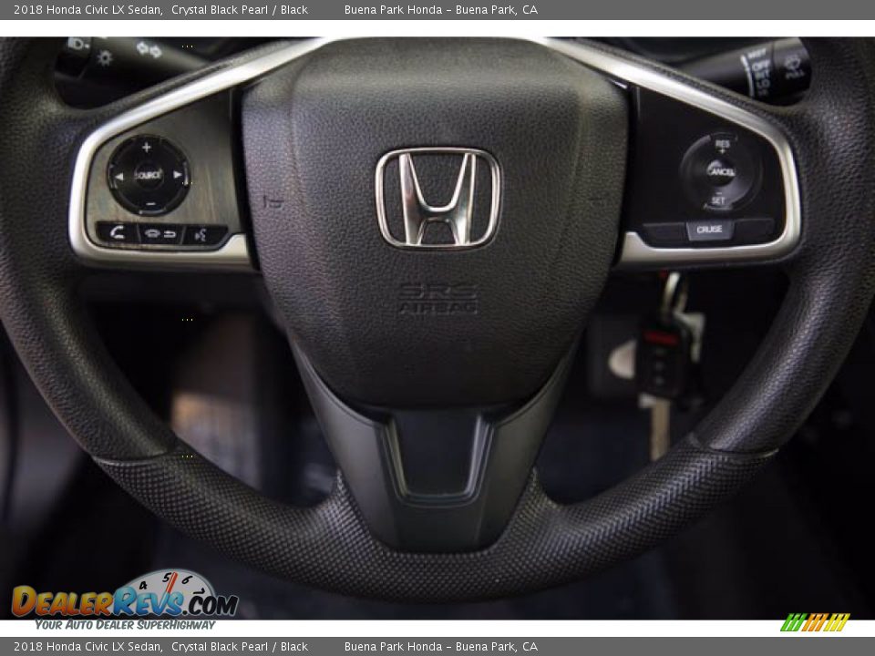 2018 Honda Civic LX Sedan Crystal Black Pearl / Black Photo #15