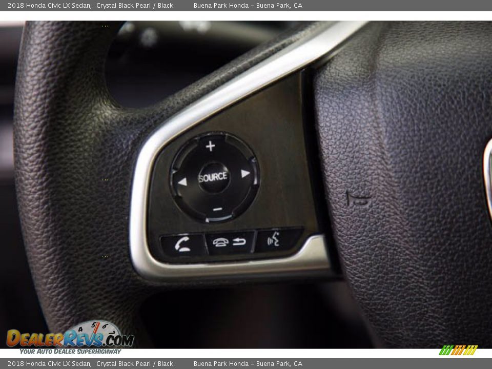 2018 Honda Civic LX Sedan Crystal Black Pearl / Black Photo #16