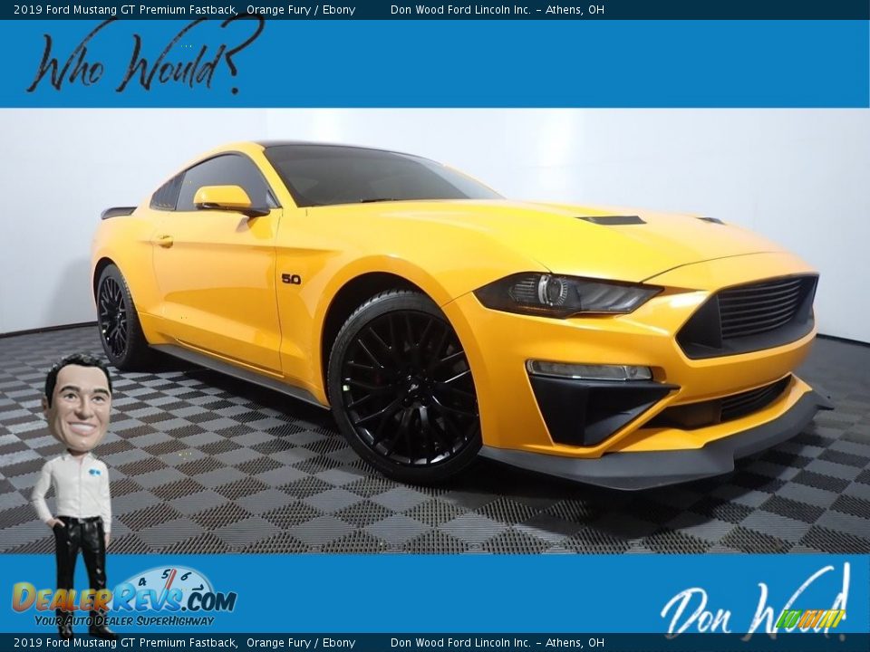 2019 Ford Mustang GT Premium Fastback Orange Fury / Ebony Photo #1