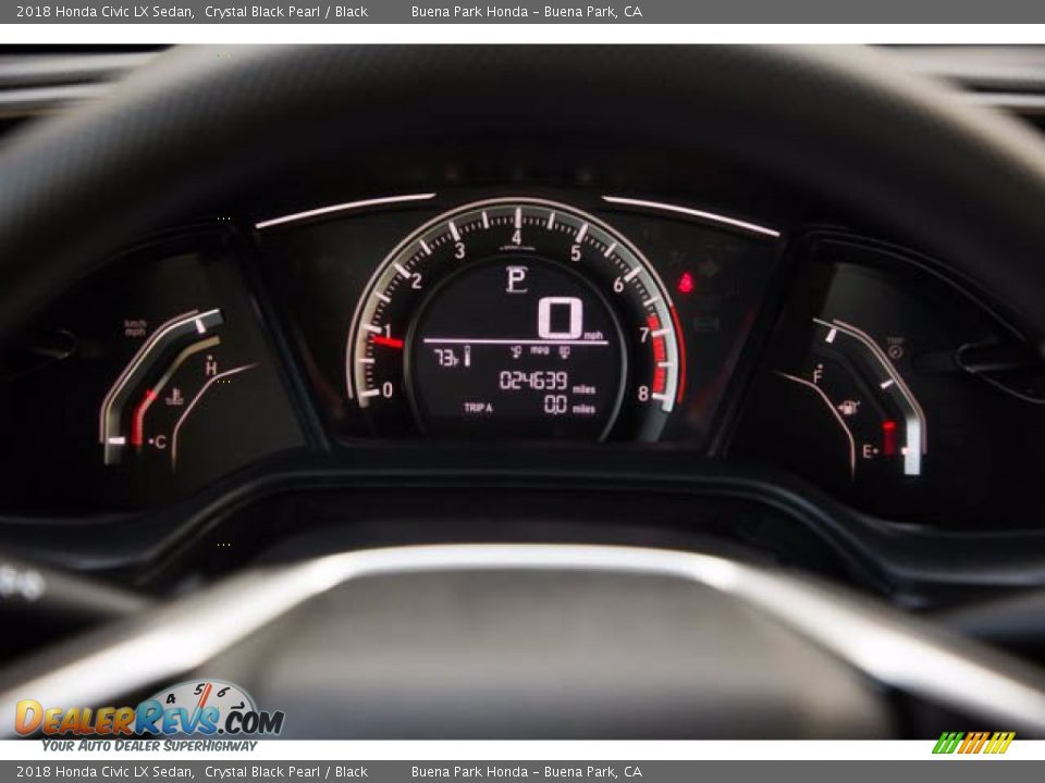 2018 Honda Civic LX Sedan Crystal Black Pearl / Black Photo #28