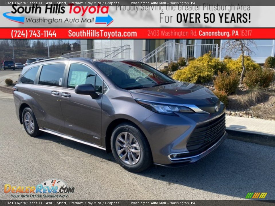 2021 Toyota Sienna XLE AWD Hybrid Predawn Gray Mica / Graphite Photo #1