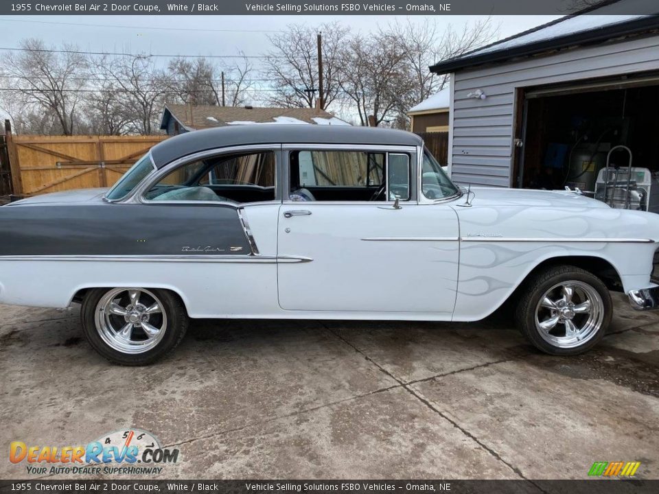 1955 Chevrolet Bel Air 2 Door Coupe White / Black Photo #6