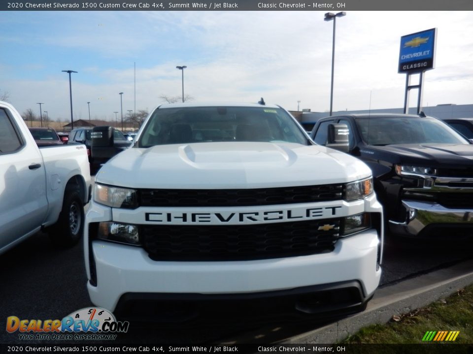 2020 Chevrolet Silverado 1500 Custom Crew Cab 4x4 Summit White / Jet Black Photo #2