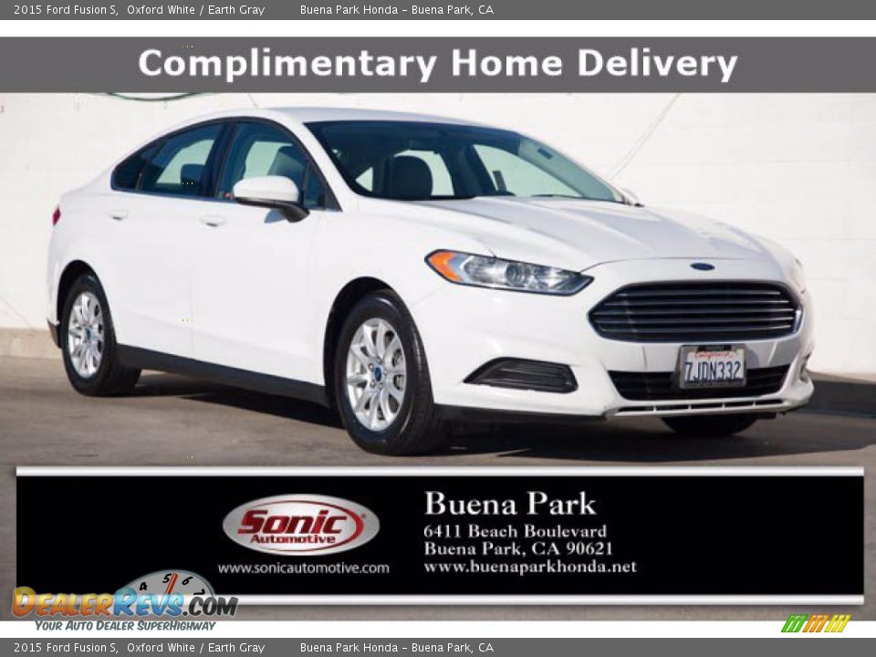 2015 Ford Fusion S Oxford White / Earth Gray Photo #1