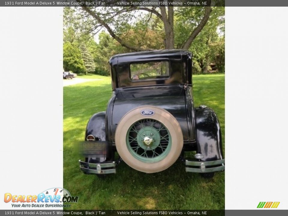 1931 Ford Model A Deluxe 5 Window Coupe Black / Tan Photo #2