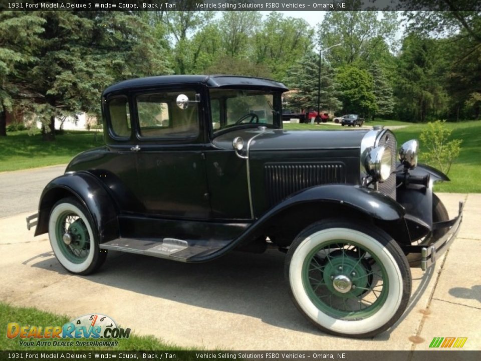 Black 1931 Ford Model A Deluxe 5 Window Coupe Photo #3