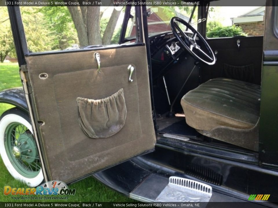 1931 Ford Model A Deluxe 5 Window Coupe Black / Tan Photo #7