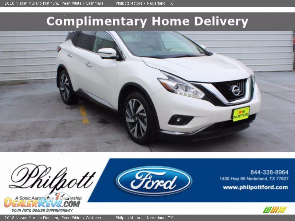 2018 Nissan Murano Platinum Pearl White / Cashmere Photo #1